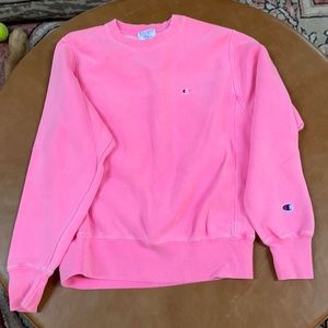 Pink champion crew neck sweatshirt